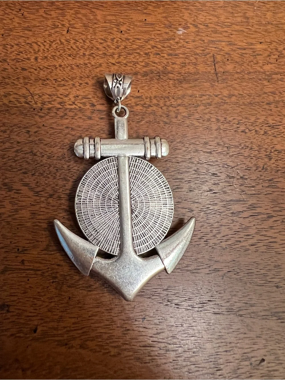 Turquoise Anchor Pendant Silver-Tone Nautical Necklace Charm